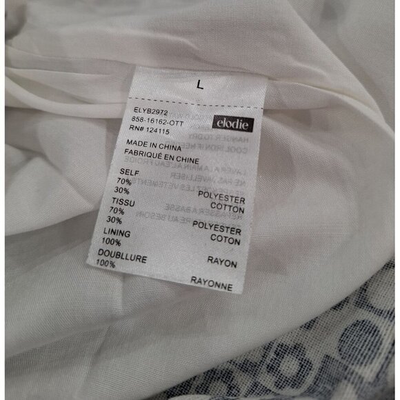 Elodie Navy Blue and White Floral Checkered Skirt/NWOT, Size  Large - Picture 5 of 5